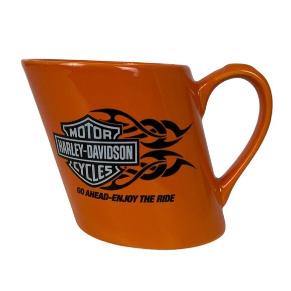 Harley-Davidson Orange Slanted Coffee Mug Enjoy the Ride Ceramic 2007 - Picture 1 of 6
